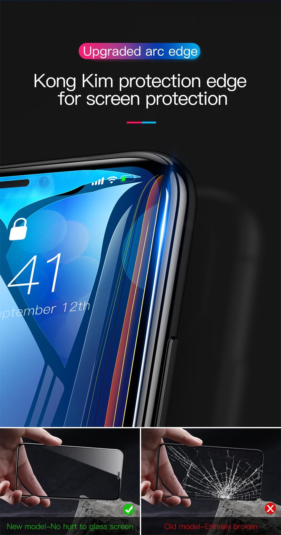Miếng Dán Cường Lực Baseus Viền Dẻo Cho iPhone Xs Max (6.5 inch) - Đen