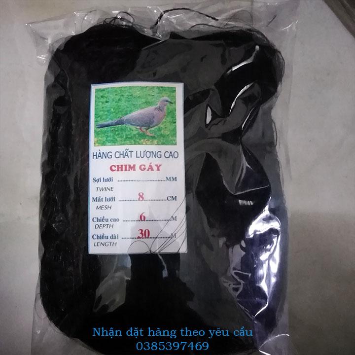Lưới bẫy chim cu gáy, cò quốc, gà rừng mắt 8cm cao 6m dài 30m