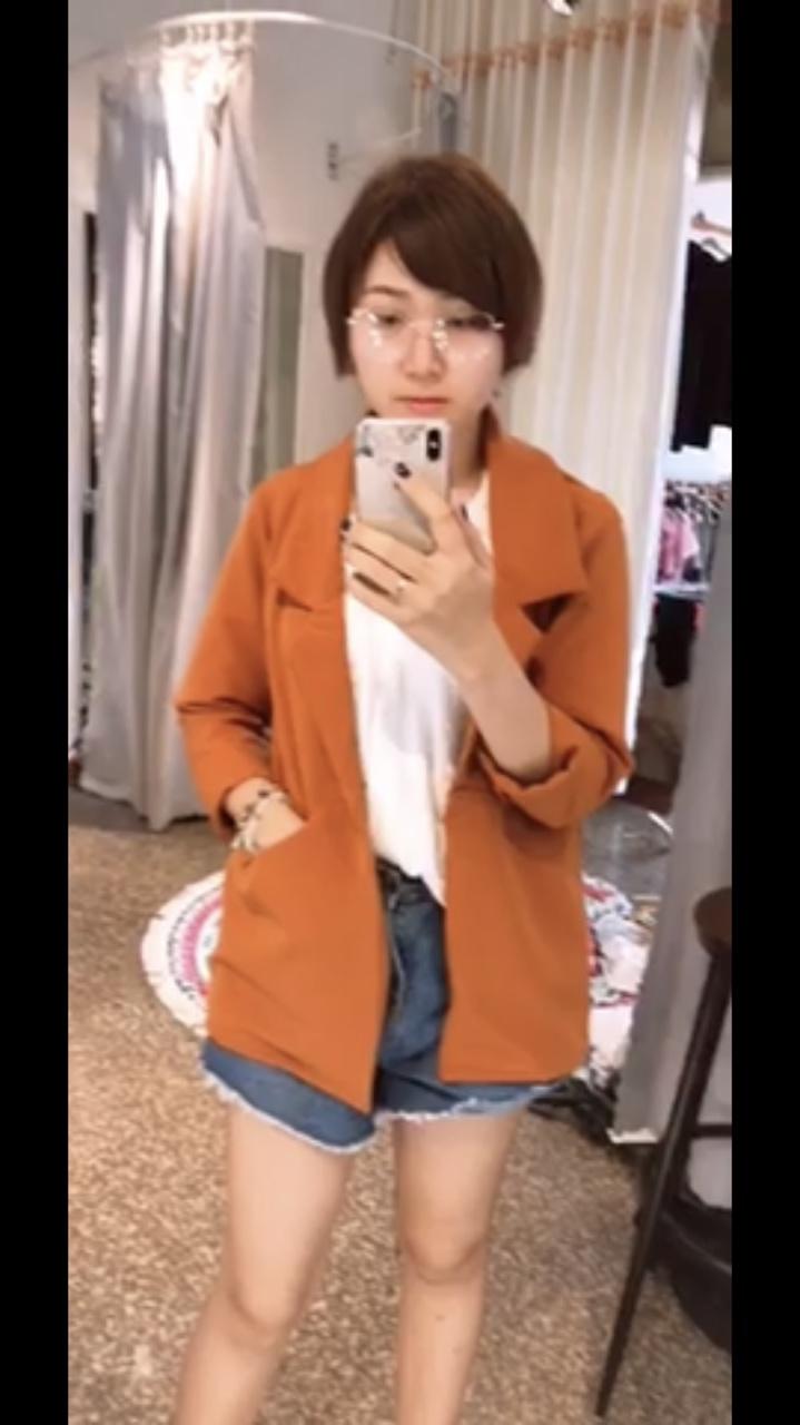 Áo khoác vest cam đất siêu xinh (hình thật)