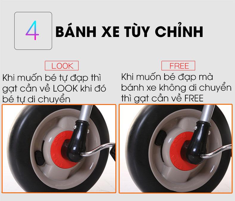 Xe đạp trẻ em 3 bánh gấp gọn cao cấp Edgar