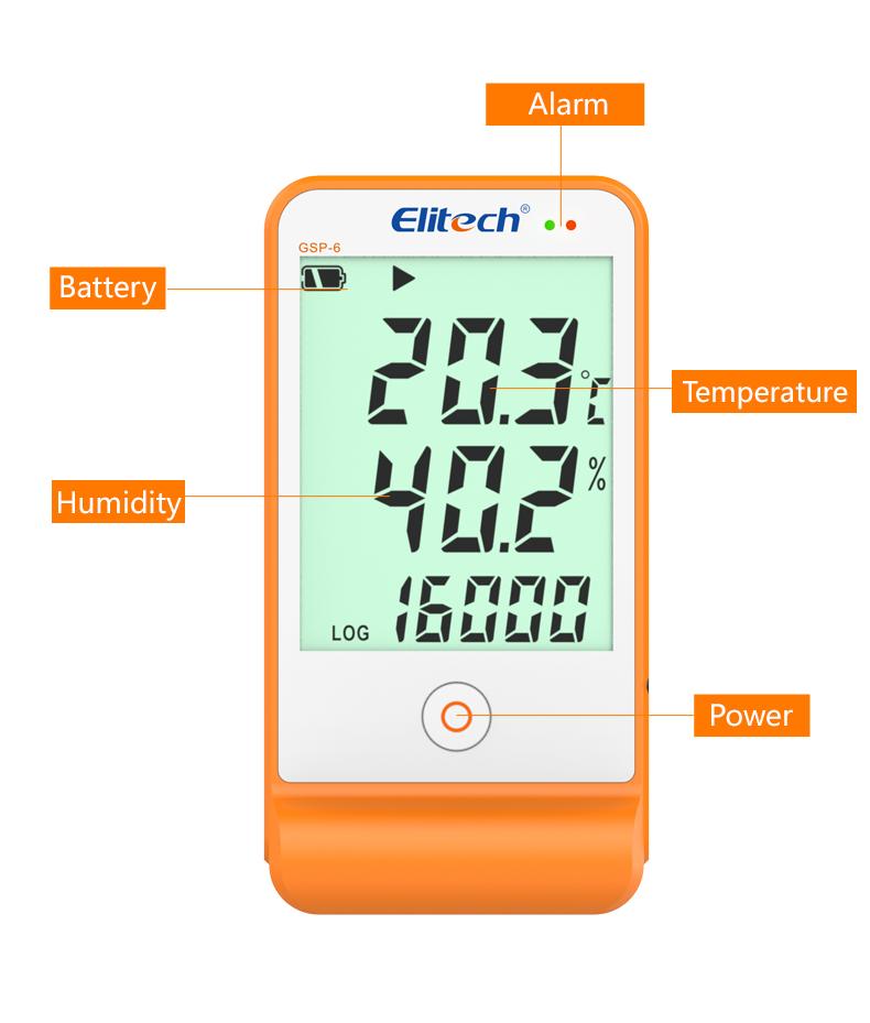 Elitech Data Logger GSP-6 Temperature and Humidity Recorder 16000 Points Refrig