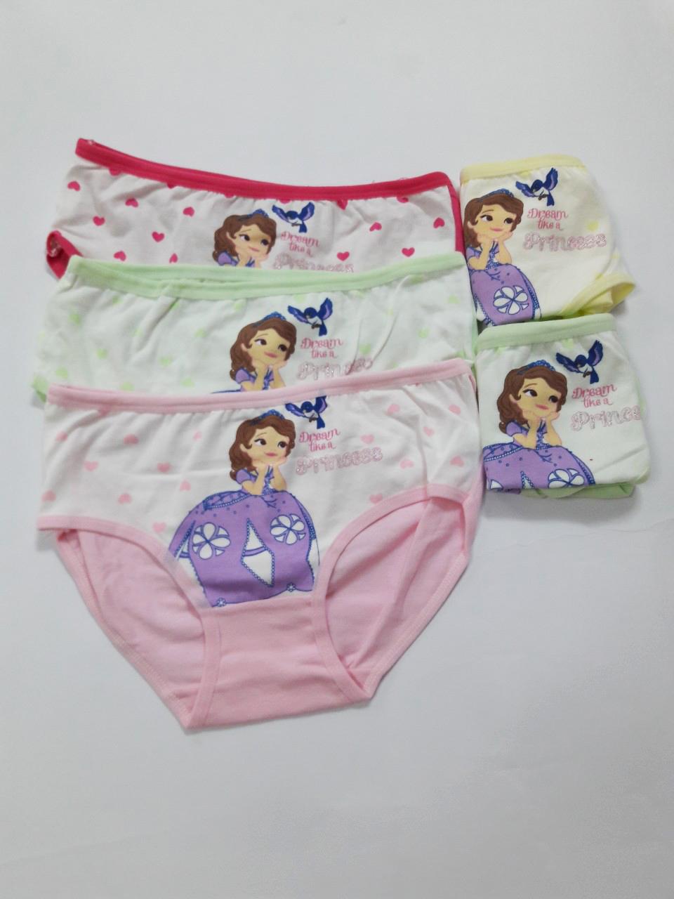 COMBO 5 QUẦN CHIP BÉ GÁI COTTON IN HÌNH SOFIA(22-28kg)
