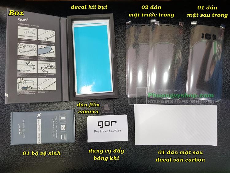 Bộ 04 miếng dán dẻo 3D cho Samsung S8 Plus - hiệu Gor dán Full màn hình