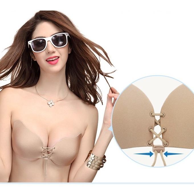 Áo dán nâng ngực dây rút
