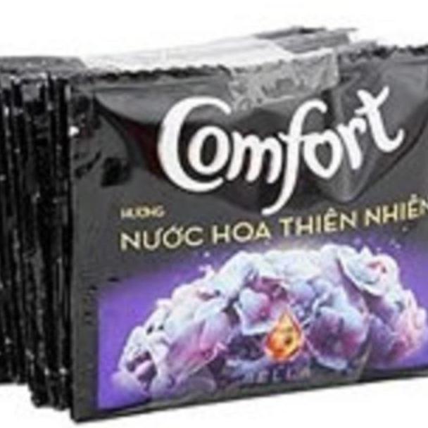 Combo 5 dây Nước xả vải Comfort hương Nước hoa thiên nhiên Bella gói 21ml ( Dây 10 gói) Tím