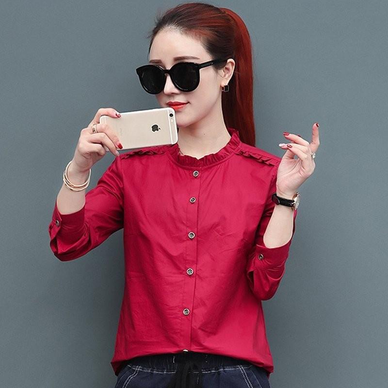 [HCM]Áo sơ mi công sở nữ cổ bèo siêu xinh