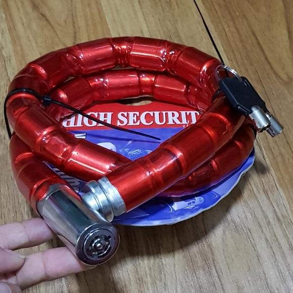 Khóa Dây Thép Vòng Khúc Cho Xe Máy Cao Cấp 80cm (màu ngẫu nhiên)