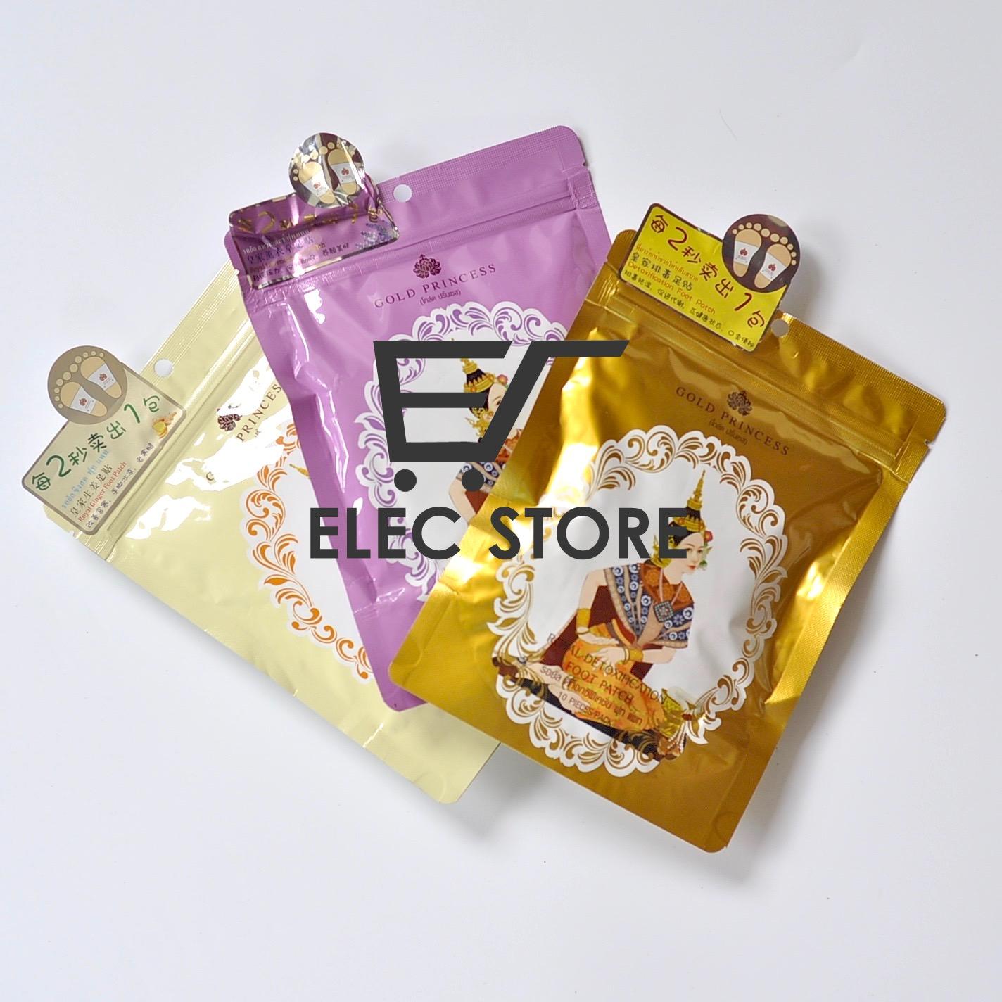 Miếng dán thải độc chân Gold Princess Thái Lan (Mỗi túi 10 miếng) Màu vàng nhạt