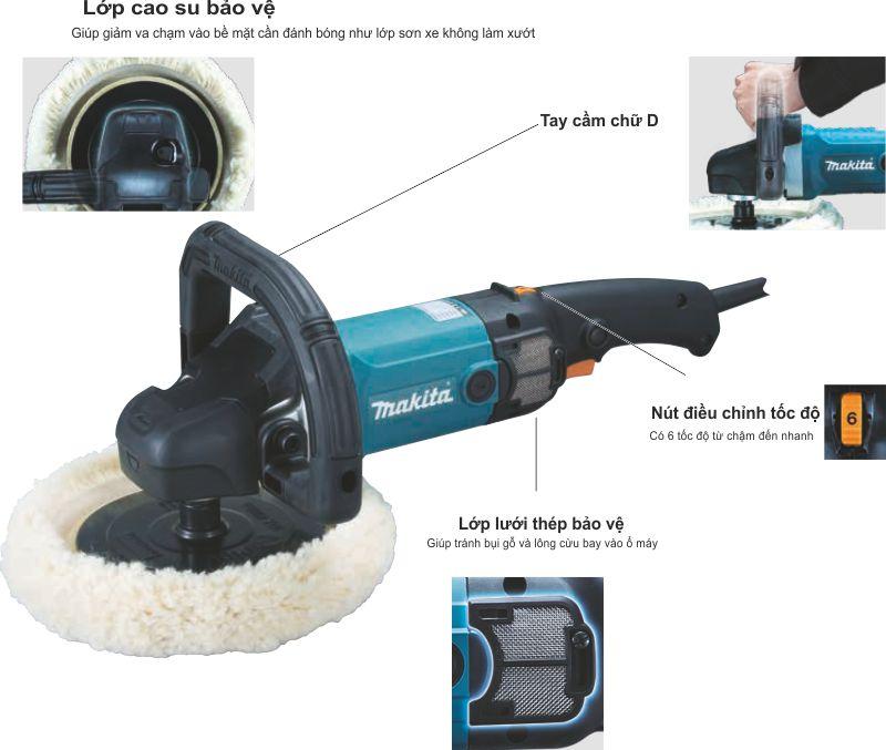 Máy chà nhám đánh bóng 1200W Makita 9237C (7 inch - 180mm)