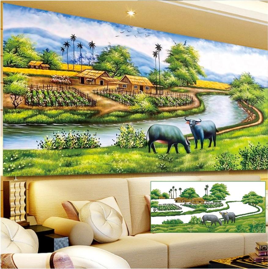 TRANH ĐÍNH ĐÁ MONALISA ĐỒNG QUÊ