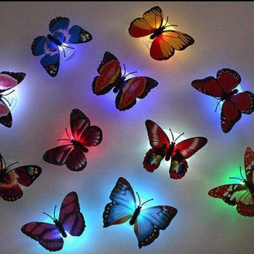 Bộ 03 bướm phát sáng nhiều màu sắc