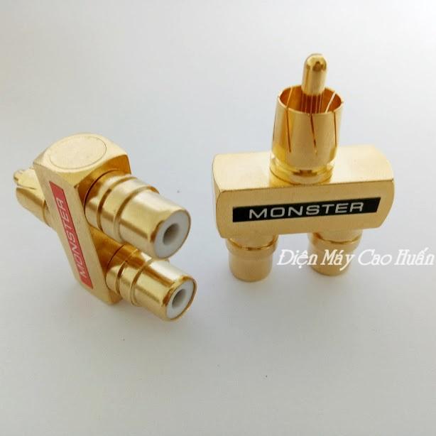 Jack chia AV (RCA) 1 ra 2 Monster (chân thẳng)