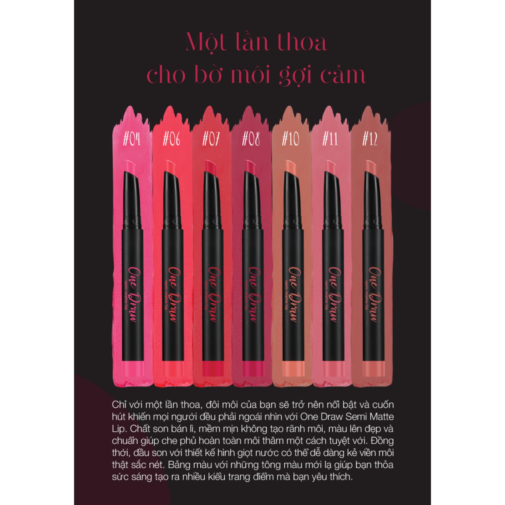 Son bút chì One Draw Semi Matte Lip 1.5g