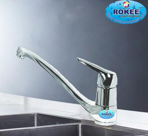 Vòi rửa chén nóng lạnh ROKEE DL108 (Trắng bạc)