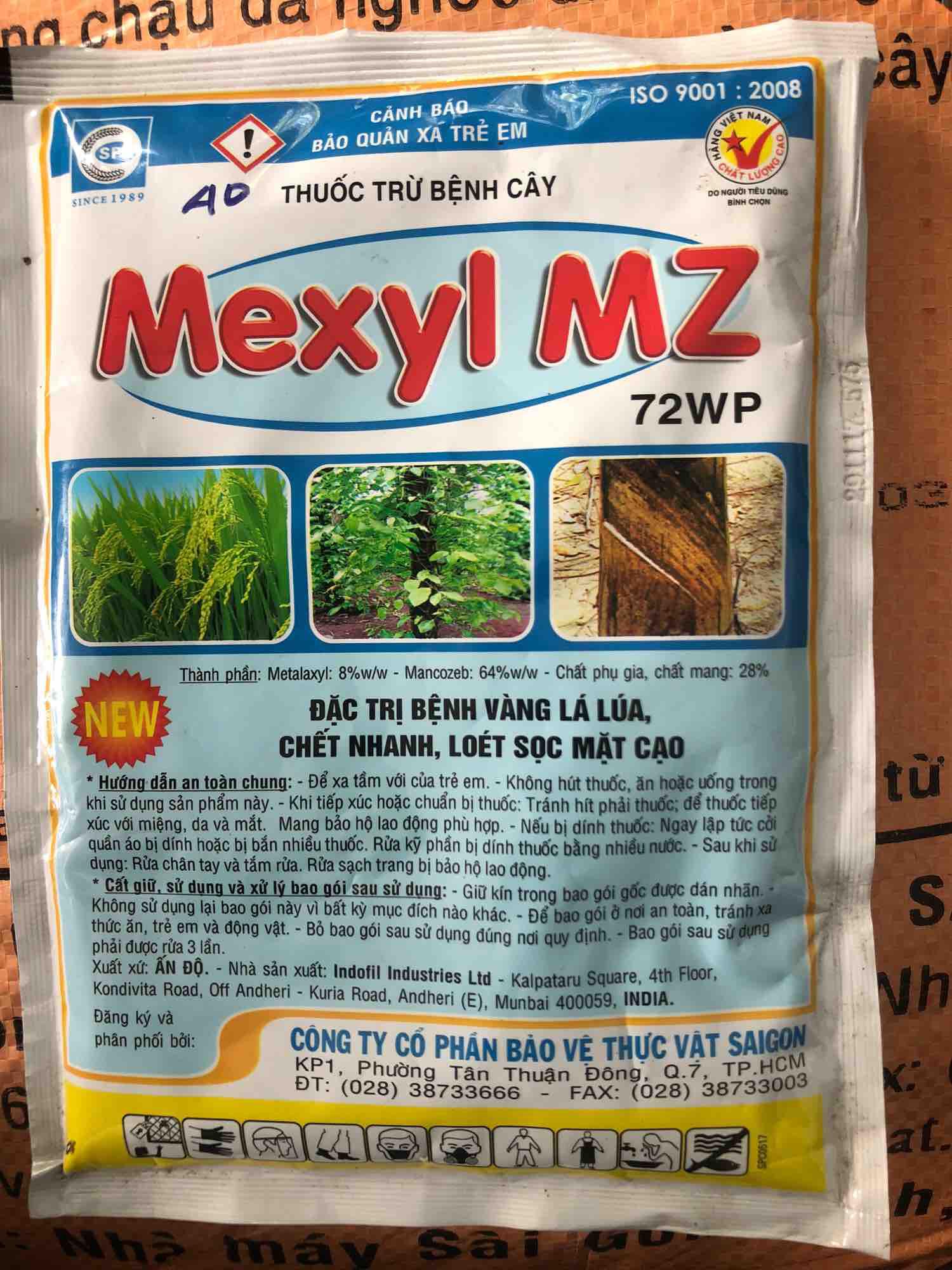 Thuốc trừ bệnh vàng lá, thối rể Mexyl MZ 72WP (GÓI LỚN 100GR)