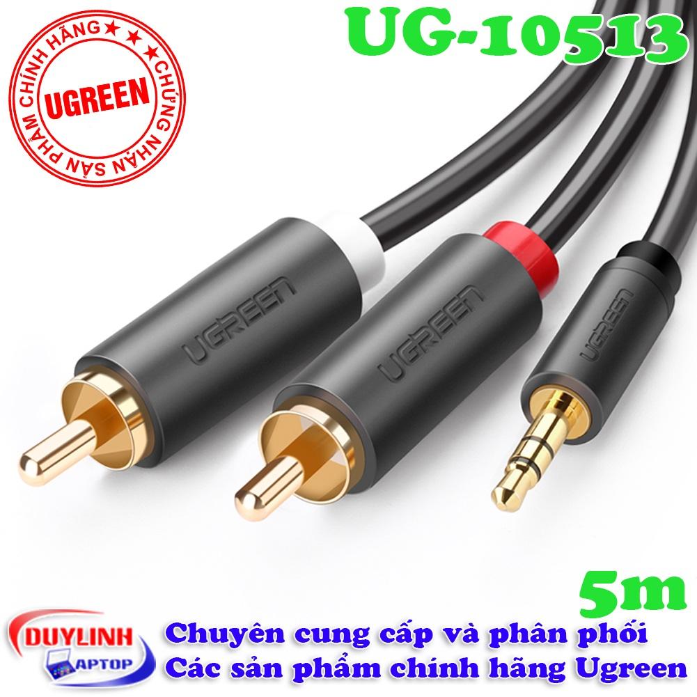 Dây loa Audio 3.5 ra 2 đầu AV Hoa Sen Ugreen 10513 (5m)