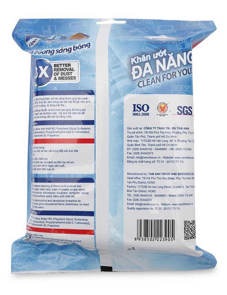 ( cập nhật mẫu mới) KHĂN ƯỚT ĐA NĂNG NANO 30 TỜ