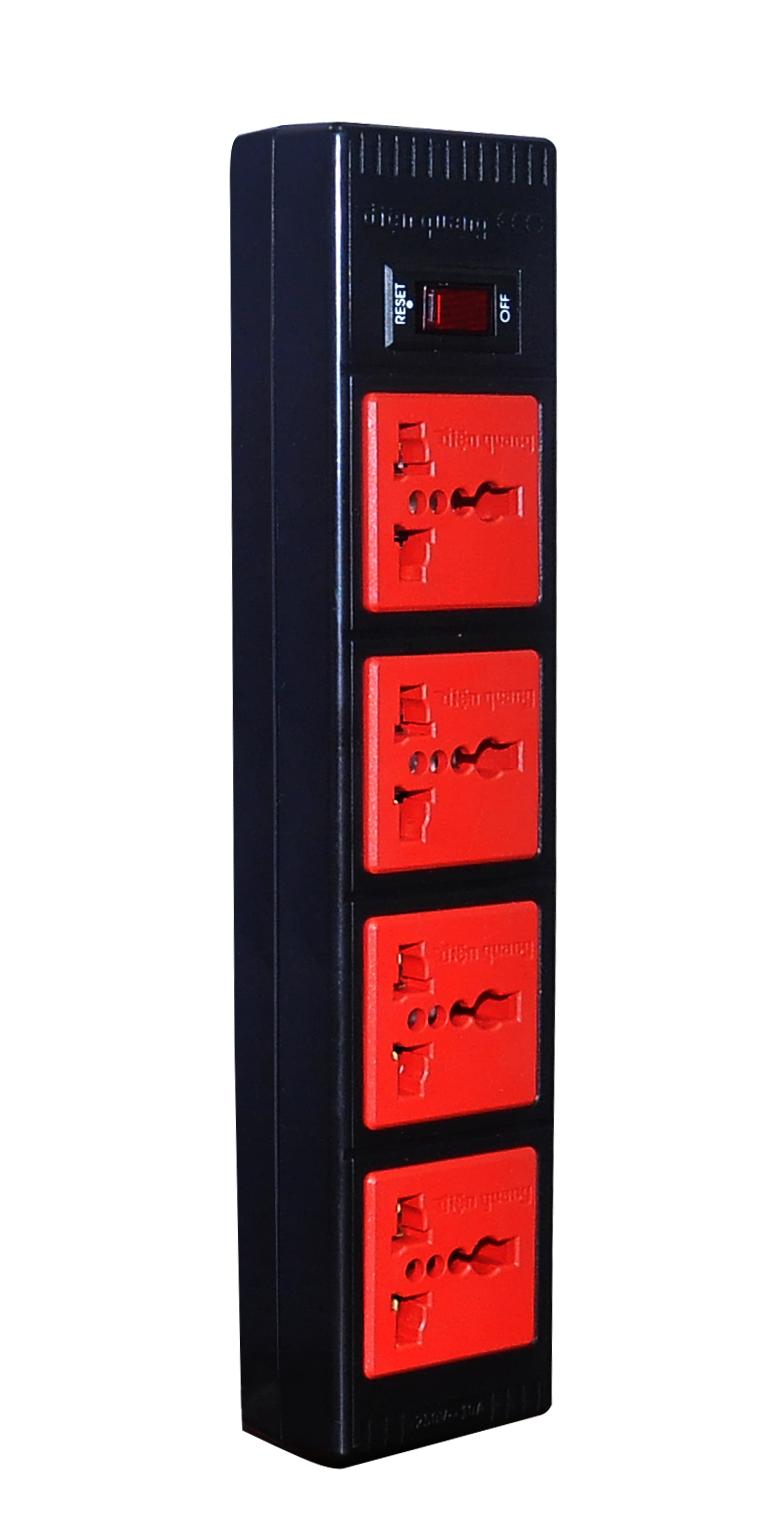 Ổ cắm Điện Quang ECO ĐQ ESK 5BR 43ECO (4 Lỗ 3 chấu, dây dài 5m, màu đen đỏ)