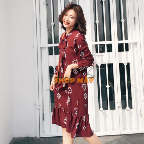 Đầm Xinh Thắt Nơ Duyên Dáng DN034 Shop Mây