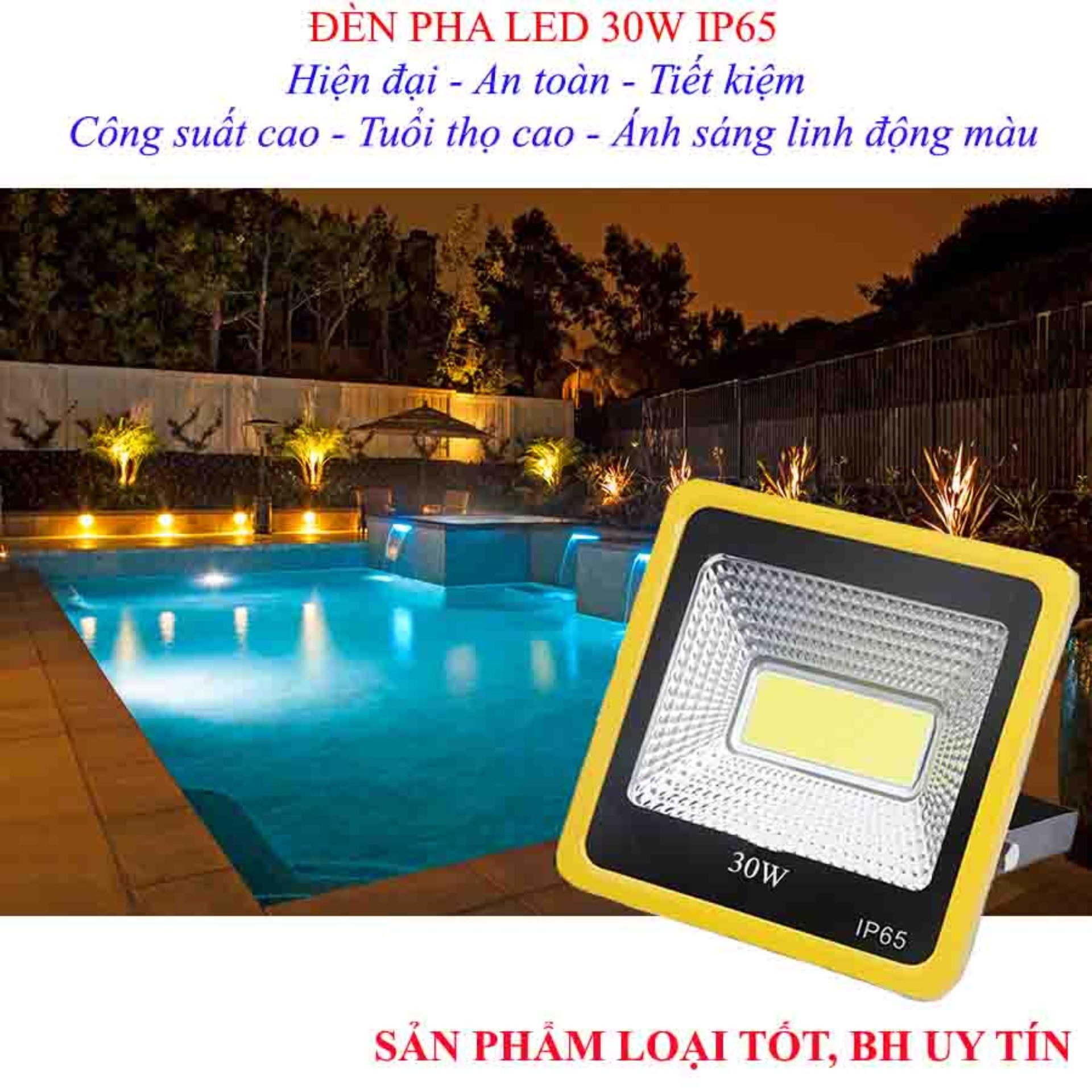 Den led dep , Đèn led đẹpĐèn led chiếu sáng, Đèn pha led 30W IP65 ánh sáng vàng - BH Uy Tín 1 đổi 1