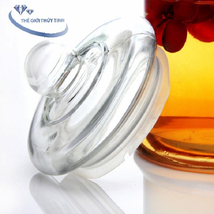 Bình Ngâm Rươu Sâm Thủy Tinh 6 Lít Trơn Có Van