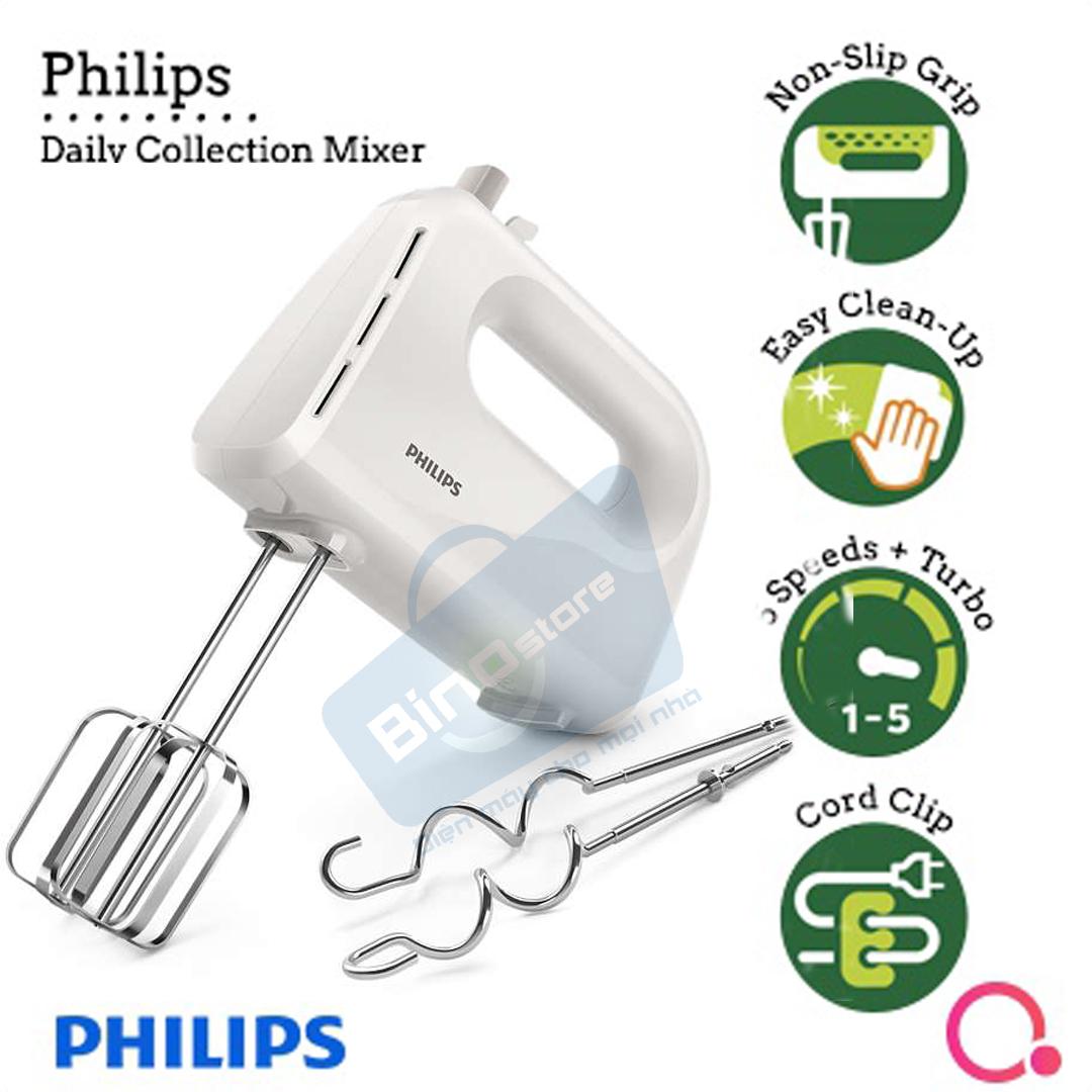 Máy đánh trứng Philips HR3705 (Xám) - Hàng  bảo hành 2 năm