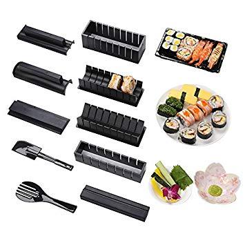 Bộ dụng cụ làm sushi cao cấp 11 món kèm dao tiện lợi HBK-HB01 (Đen)