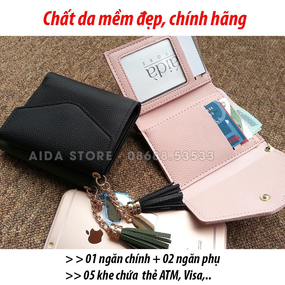 [HCM]Ví nữ MINI thời trang nắp gập tua rua - LetN