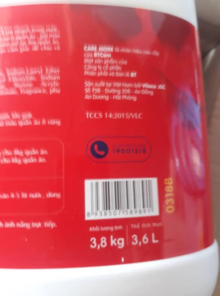 1 THÙNG (4 CAN) nước giặt Care more