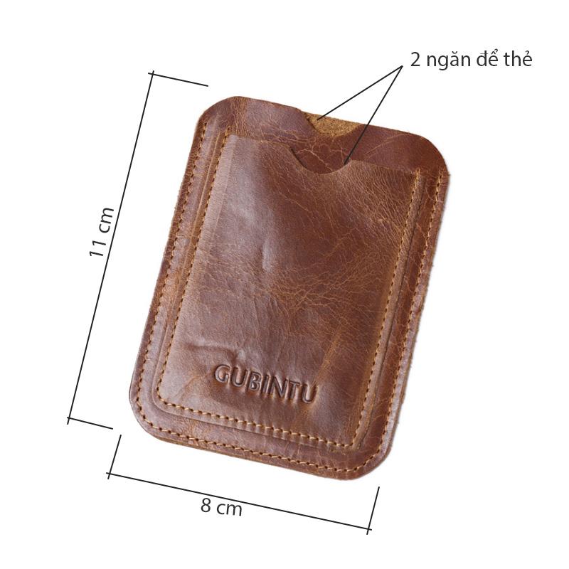 Ví đựng thẻ 2 ngăn G421 bằng da bò thật