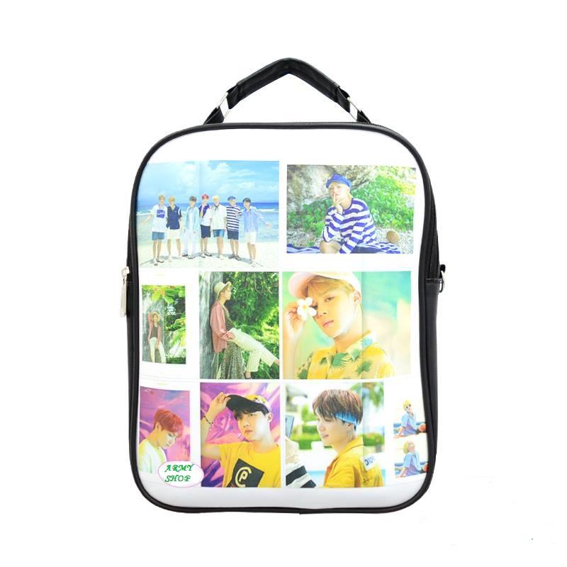 Balo 1 Ngăn 2in1 In Hình BTS (Tặng kèm 3 hình BTS xinh xinh)