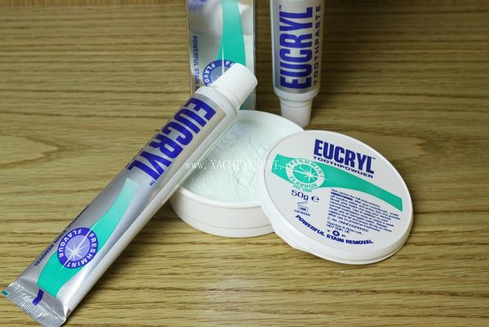 Bộ kem đánh răng và Bột tẩy trắng răng EuCryl nhập khẩu từ Anh