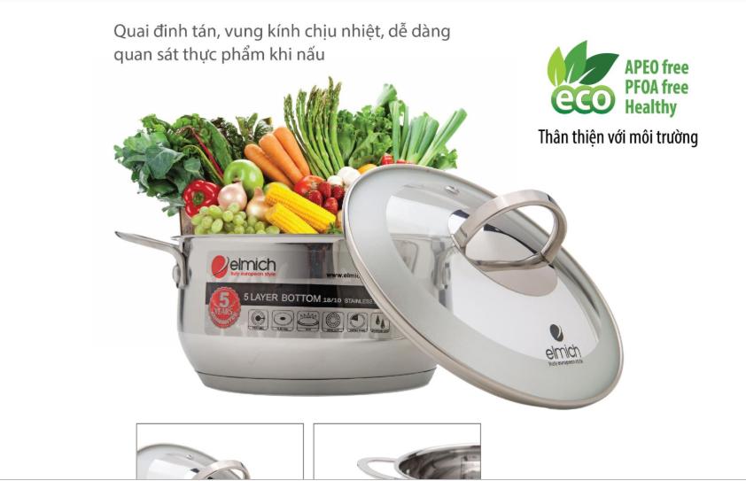 Nồi Inox 304 Elmich CELESTINE 28CM EL5279 - Bảo Hành 5 Năm