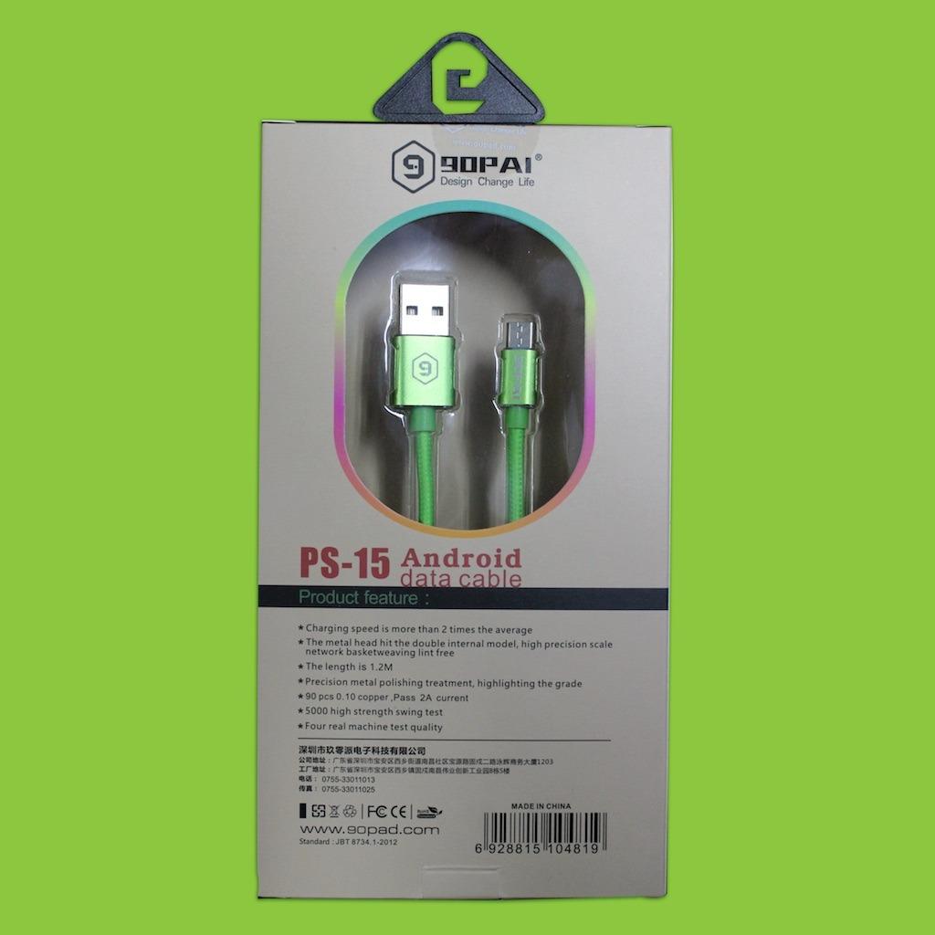 Cáp sạc MicroUSB dài 1.2m 90PAI PS-15