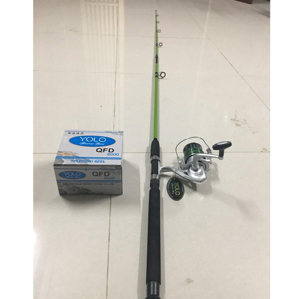 Combo cần câu shimano đặc và máy câu Yolo QFD big sale