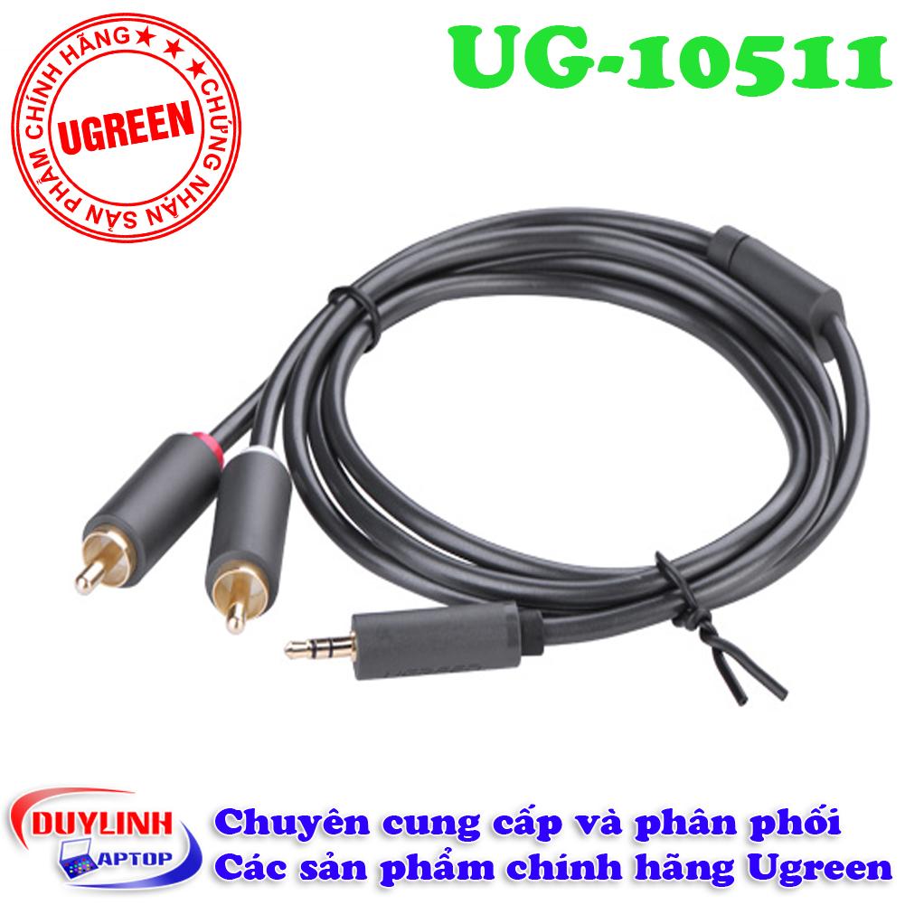 Dây AV 3.5 (dương) ra 2 đầu RCA (dương) Ugreen 1.5m
