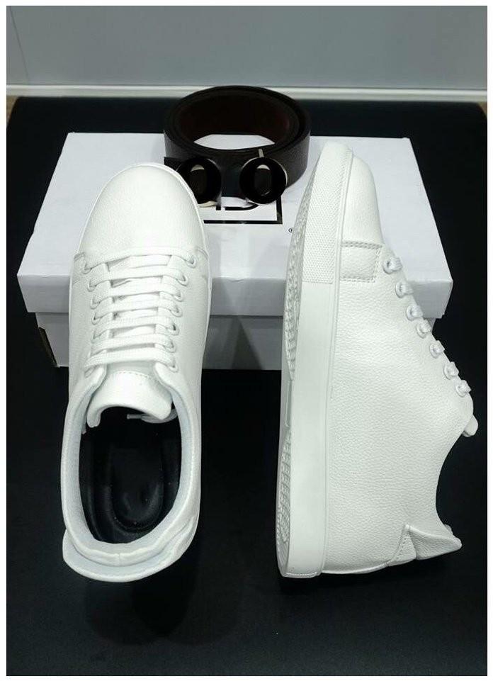 Giày Sneaker NAM độn đế - Giày trắng cao cấp