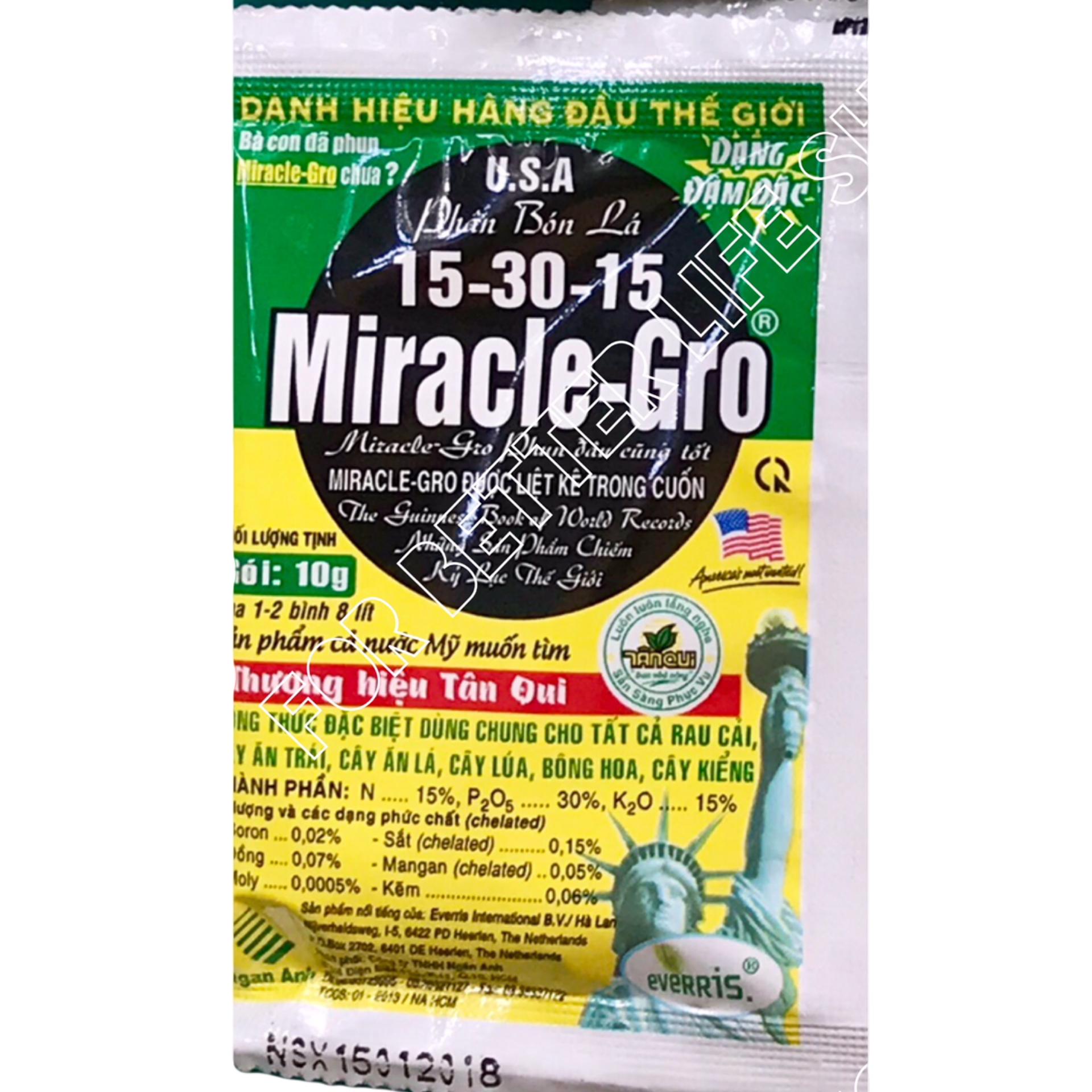 Phân bón lá MIRACLE-GRO 15-30-15 (10gram, dể sử dụng)