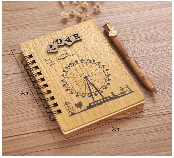 Sổ tay gỗ LOVE (40 tờ, 80 trang)