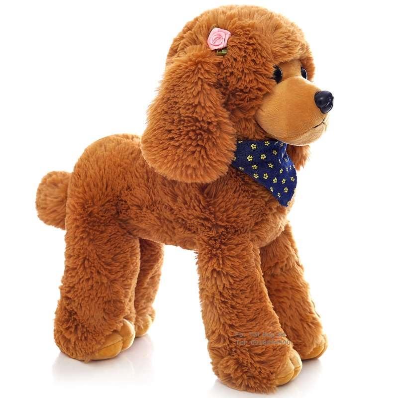 Chó Poodle Plush đeo yếm nhồi bông dài 30cm