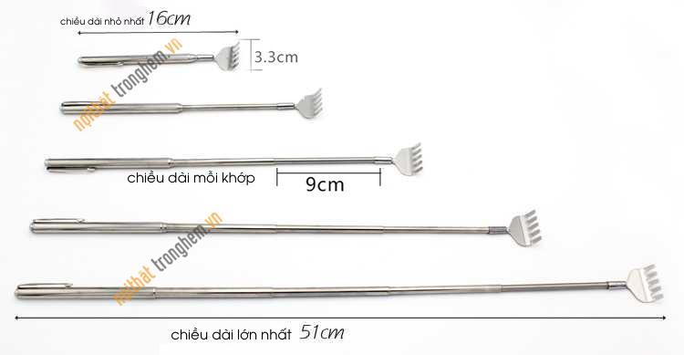 cây gãi lưng bằng inox