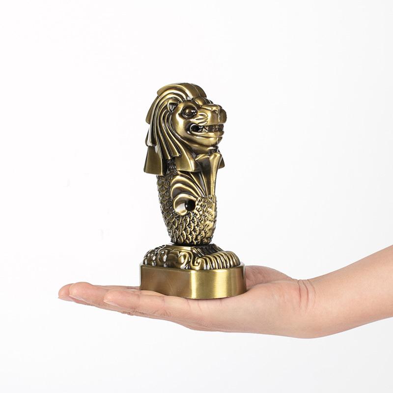 [HCM SHIP NHANH]Mô hình sư tử biển Merlion cao 15.5 cm (Màu Vàng Rêu)