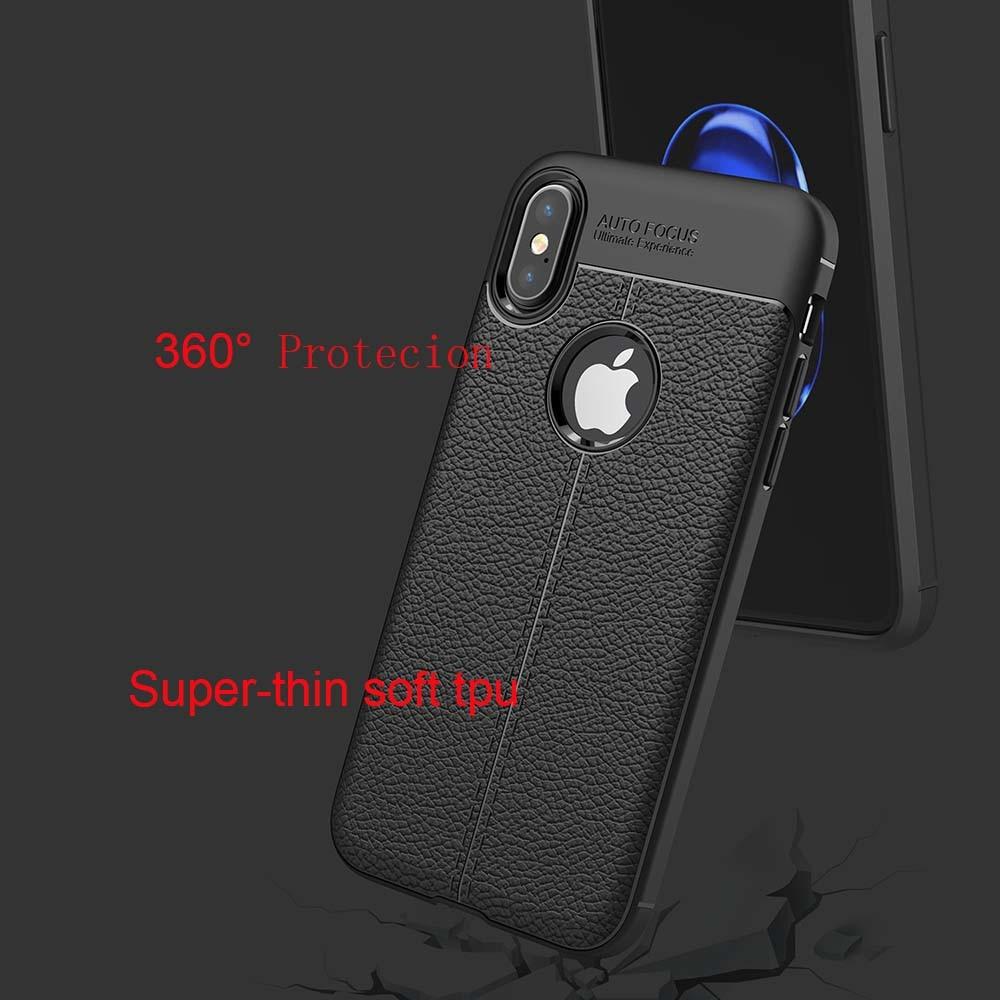 Ốp Lưng Silicon Vân Da Auto Focus cho iPhone X