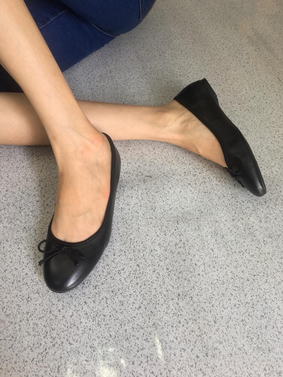 Giày búp bê nơ BATA (Đen)