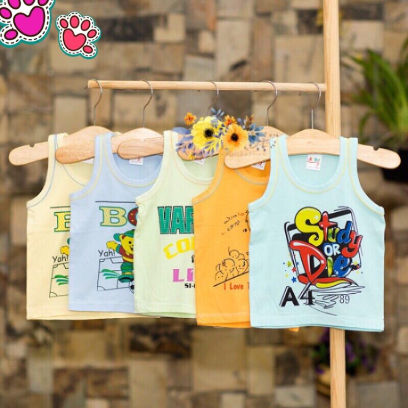 Sét 5 áo ba lỗ bé trai susu màu