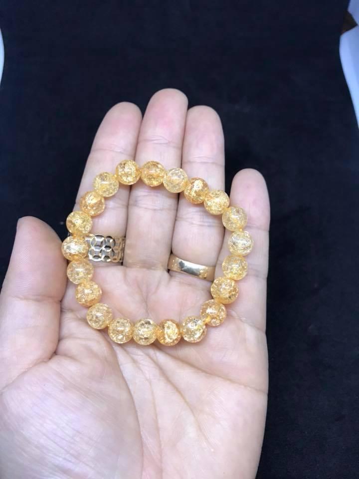 [HCM]VÒNG TAY ĐÁ BỌT TUYẾT VÀNG 8LY
