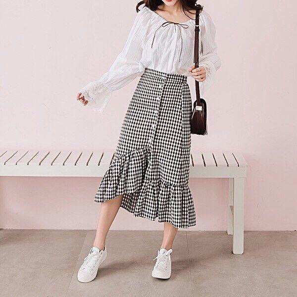 [HCM]CHÂN VÁY SỌC KATE BÈO CHÉO