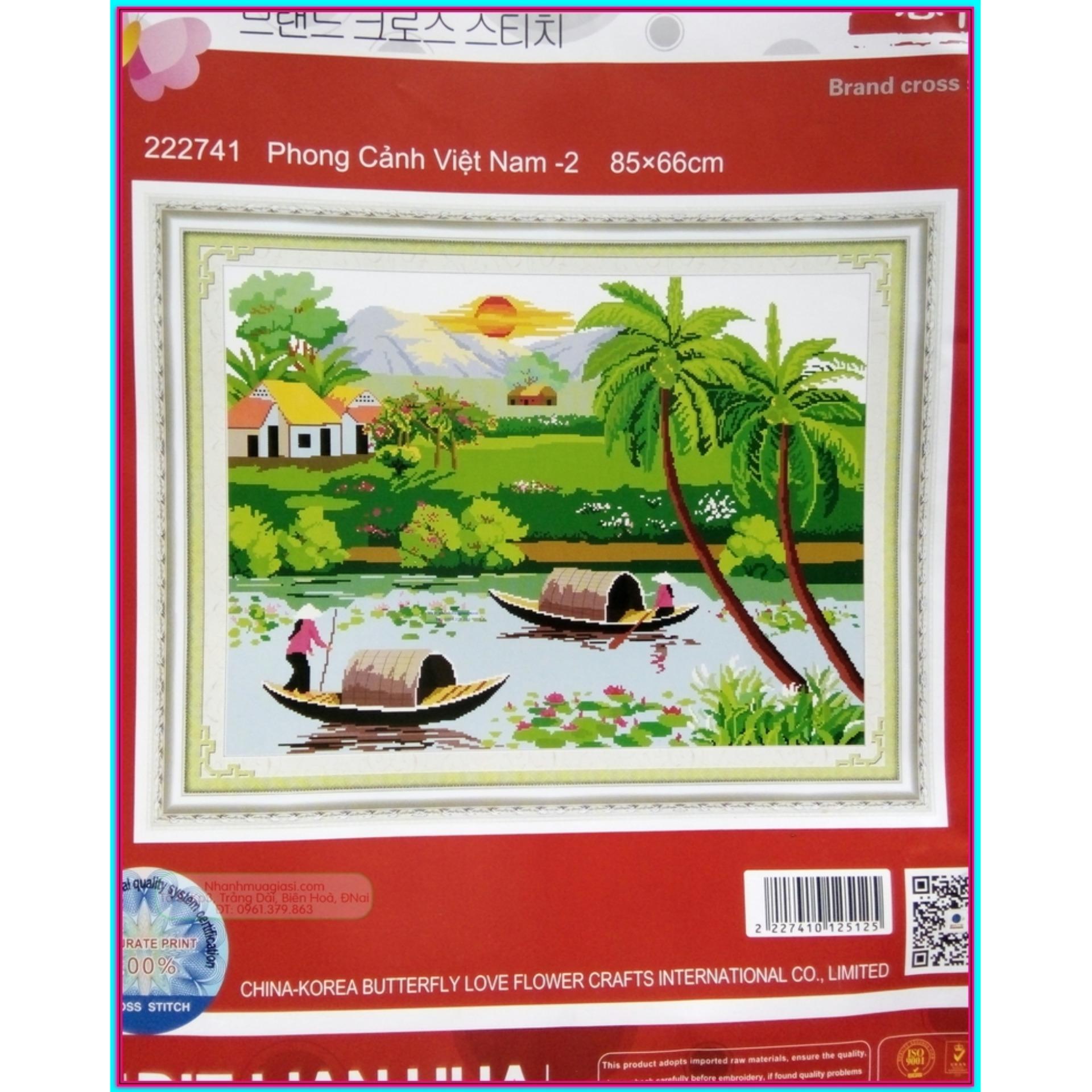 Tranh thêu chữ thập Phong Cảnh Việt Nam -2 DLH-222741  Kích thước: 85x66cm