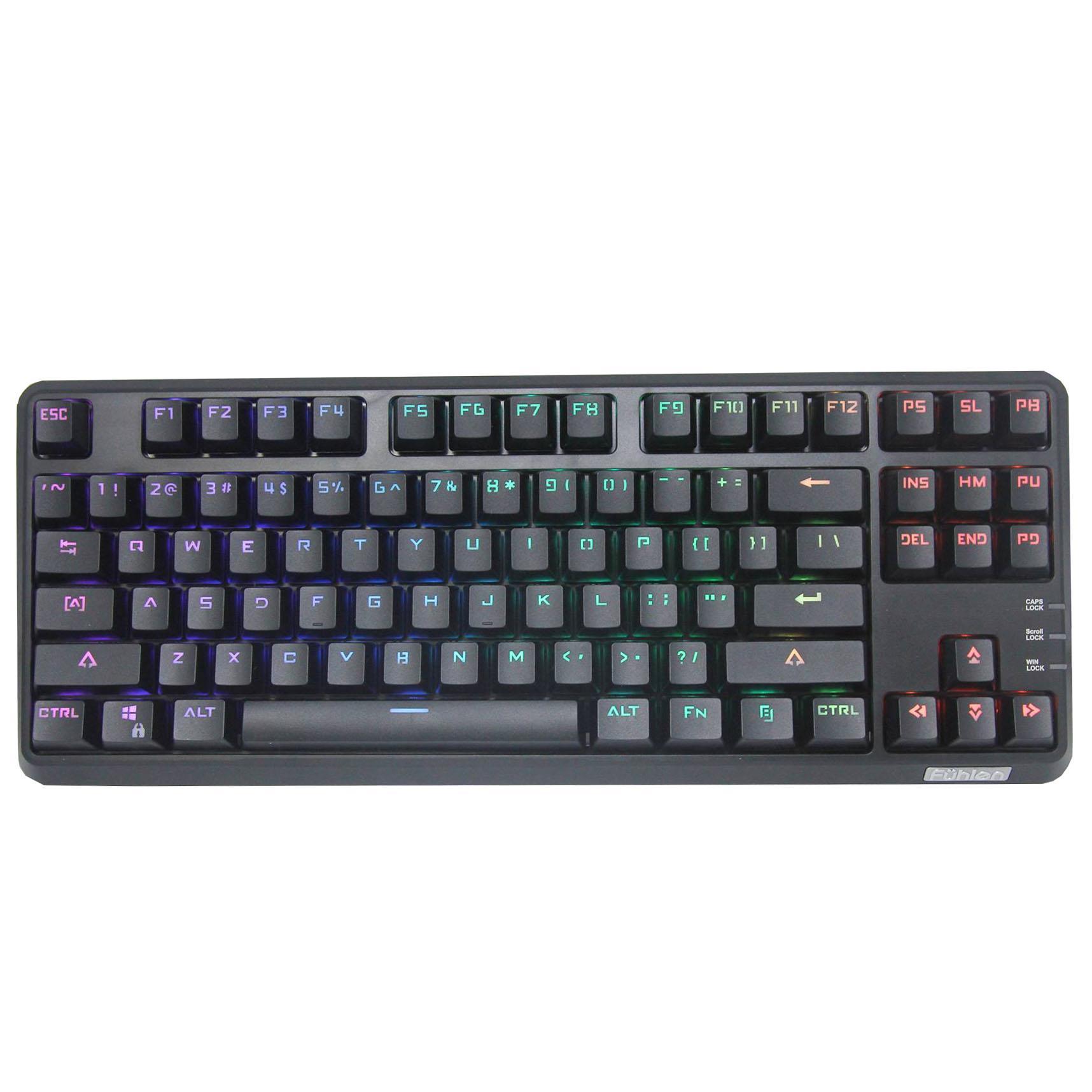 Keyboard Fuhlen M87S RGB Mechanical Blue Switch 87 Black