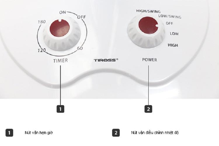 Đèn sưởi halogen kiểu quạt Tiross TS929 100W